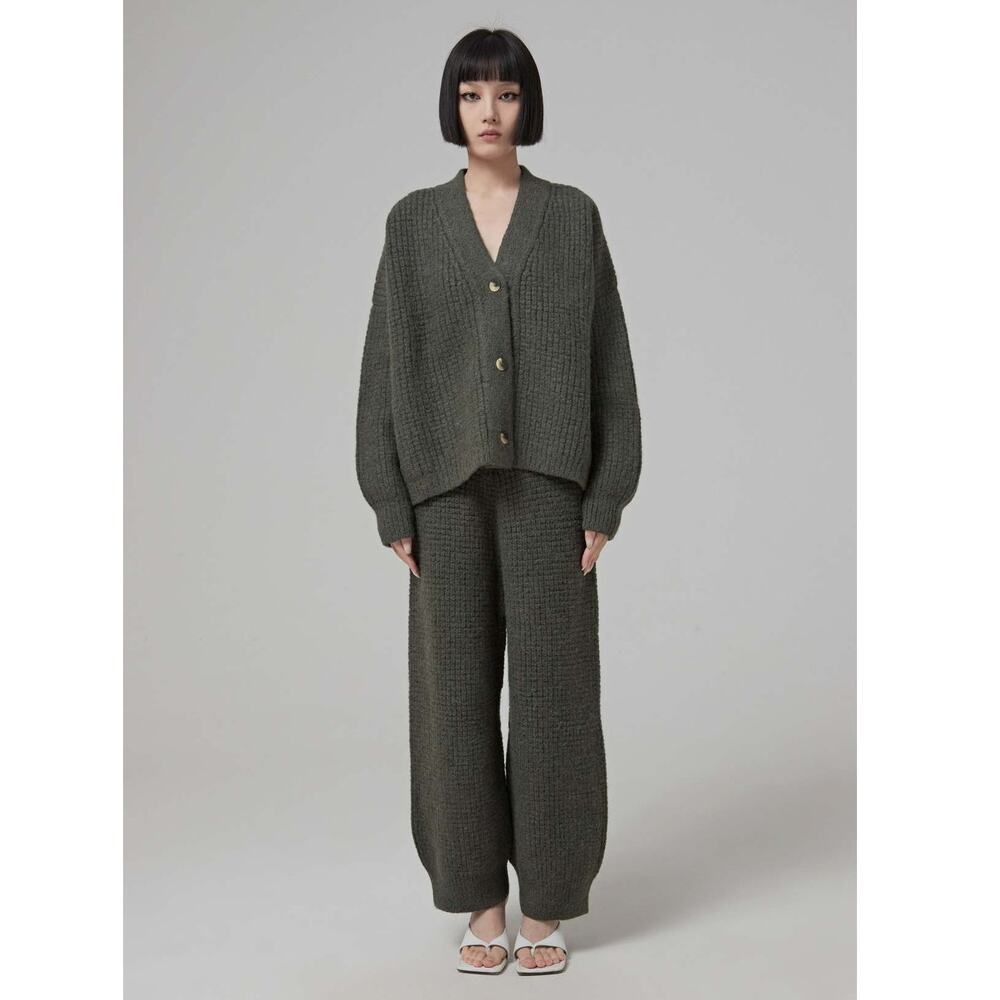 Lauren Manoogian Waffle Pants Designer Size 3 Medium Alpaca Loden NWT